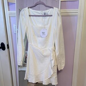 Princess Polly Cream Long Sleeve Dress